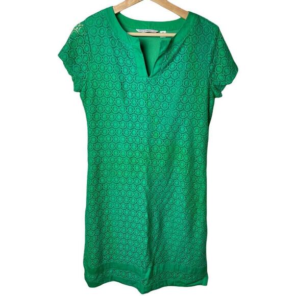 Isaac Mizrahi Live Green Eyelet Short Sleeve Dress Women's Size XS - Picture 1 of 4